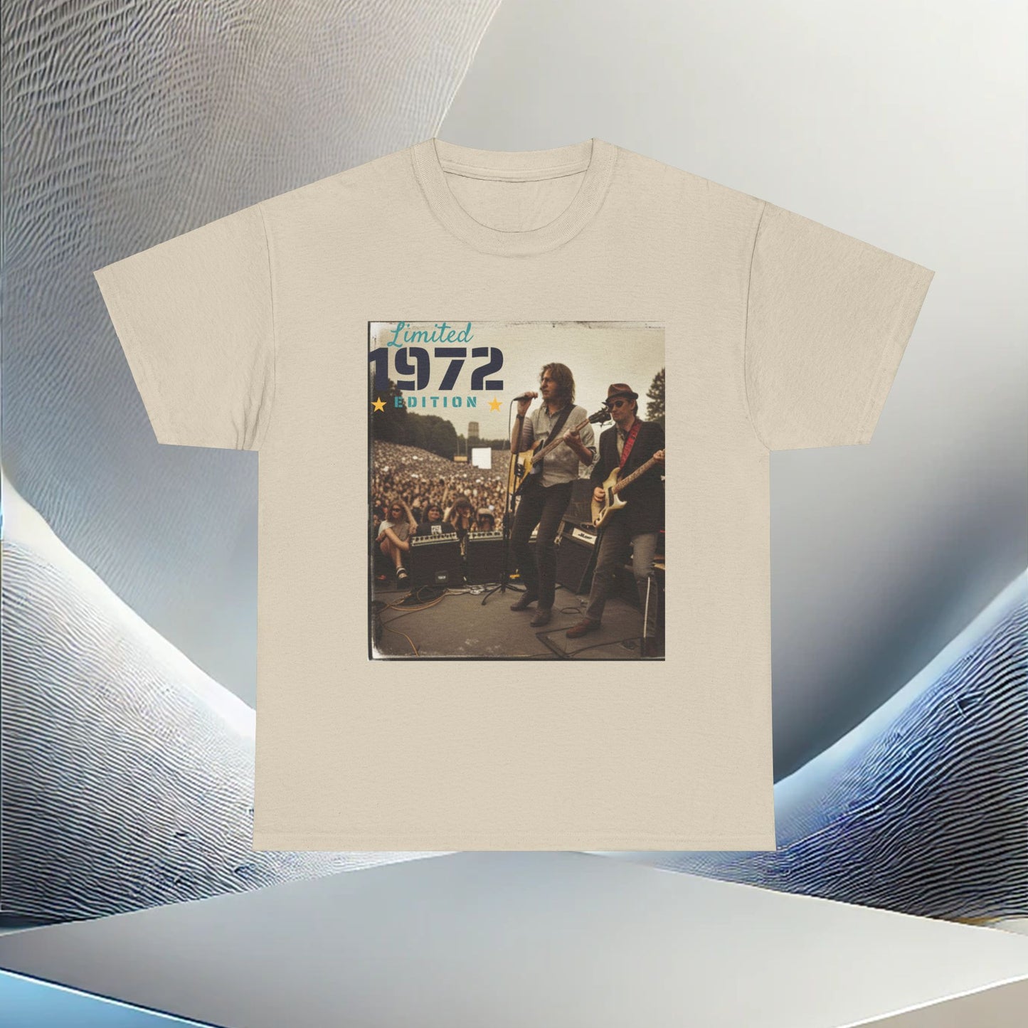 1972 Edición Limitada Rock Band Camiseta de algodón pesado unisex