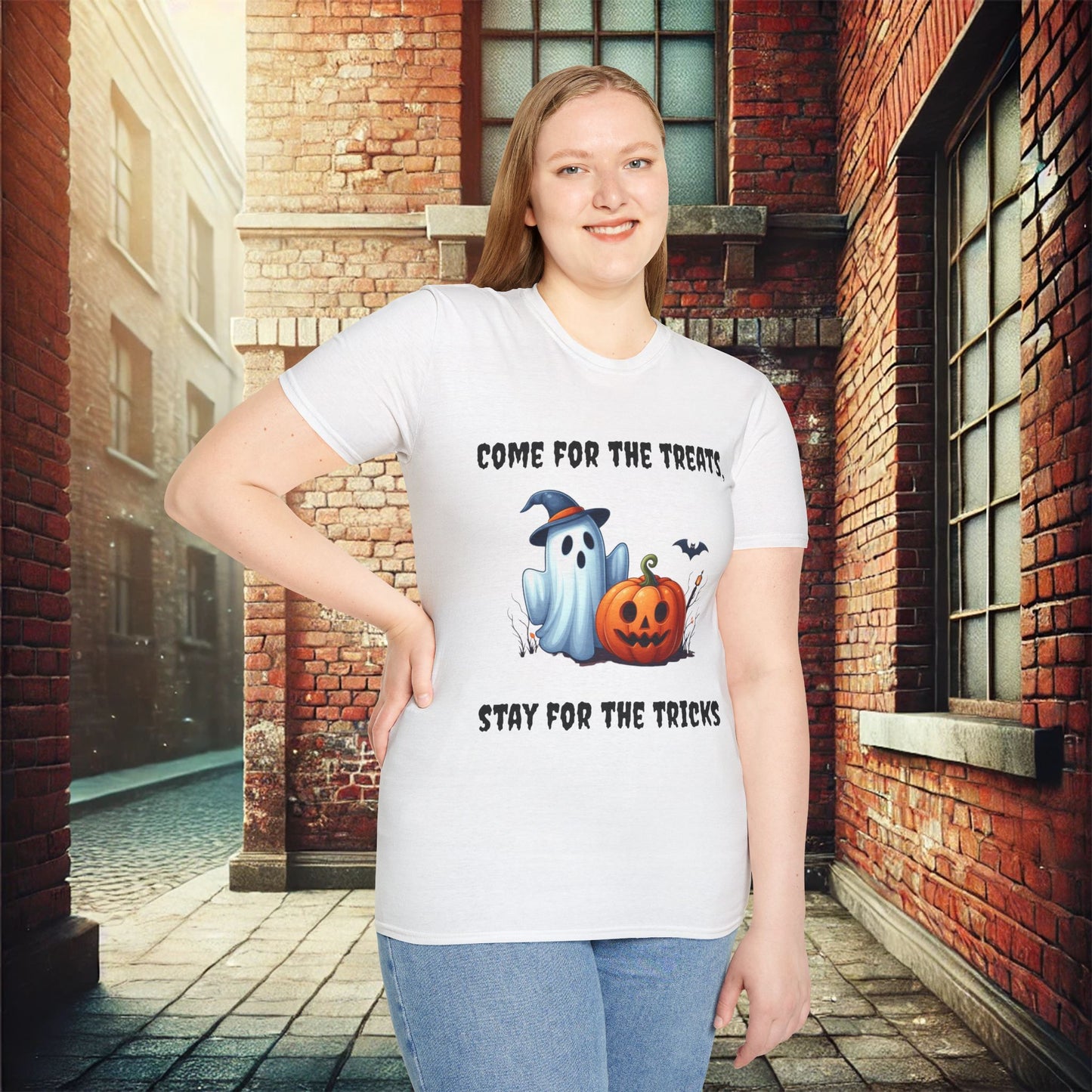 Come for the Treats, Stay for the Tricks Halloween T-Shirt