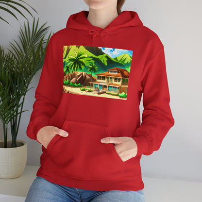 Tropical Paradise Unisex Heavy Blend Hoodie – Perfect for Cold Days