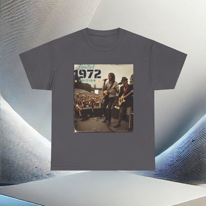 1972 Edición Limitada Rock Band Camiseta de algodón pesado unisex