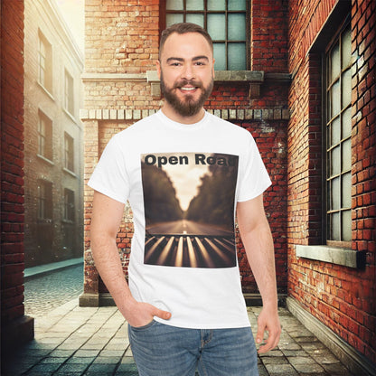 Open Road Adventure Unisex Heavy Cotton T-Shirt Express Delivery available