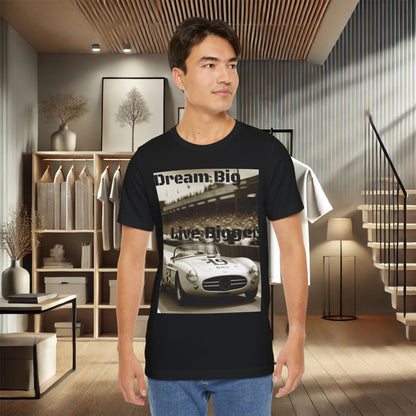 "Dream Big, Live Bigger" Vintage Racing Unisex Jersey Short Sleeve T-Shirt