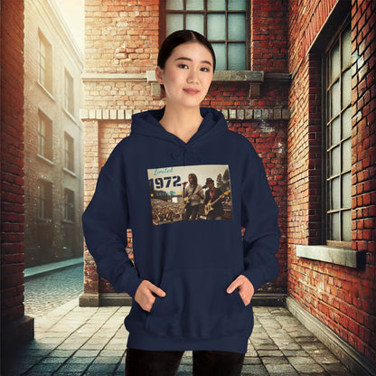 "Vintage 1972 Live" Retro Concert Unisex Heavy Blend Hoodie – Perfect for Cold Days