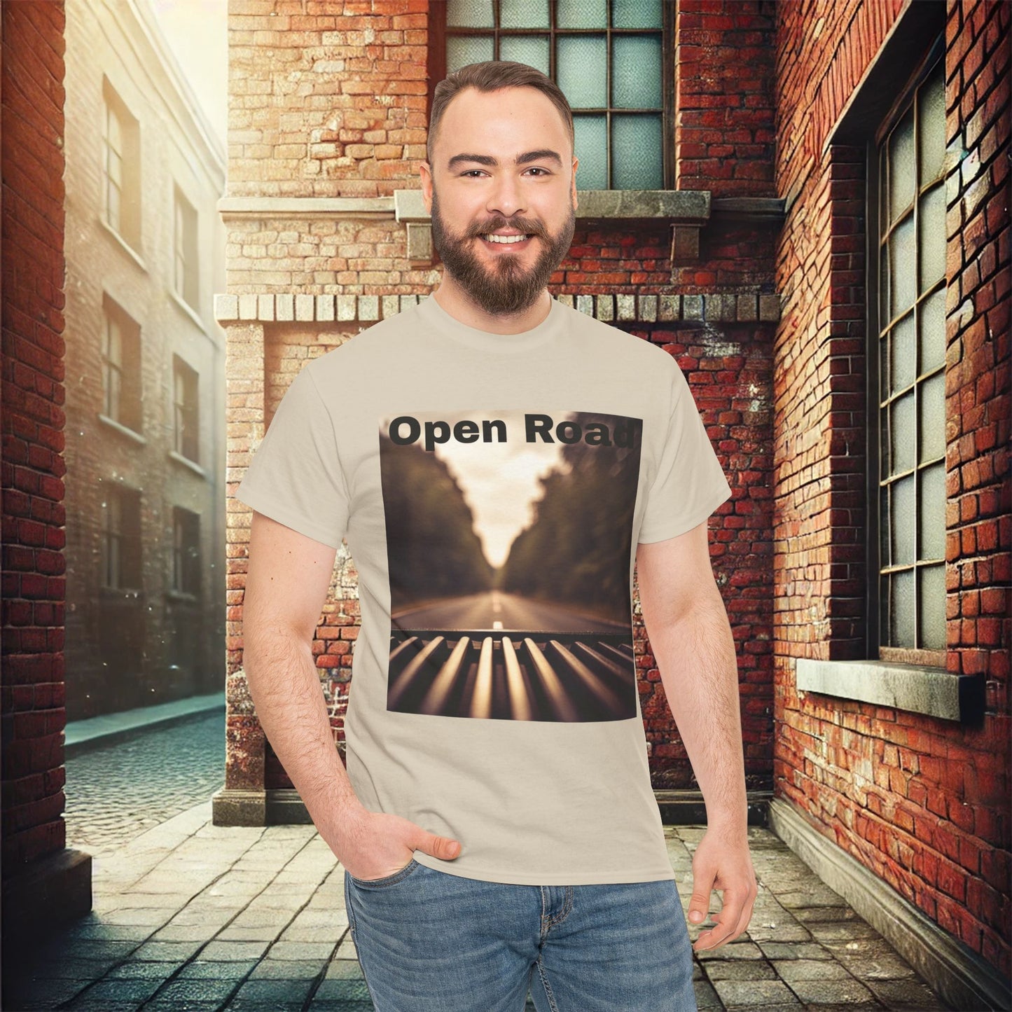 Open Road Adventure Unisex Heavy Cotton T-Shirt Express Delivery available