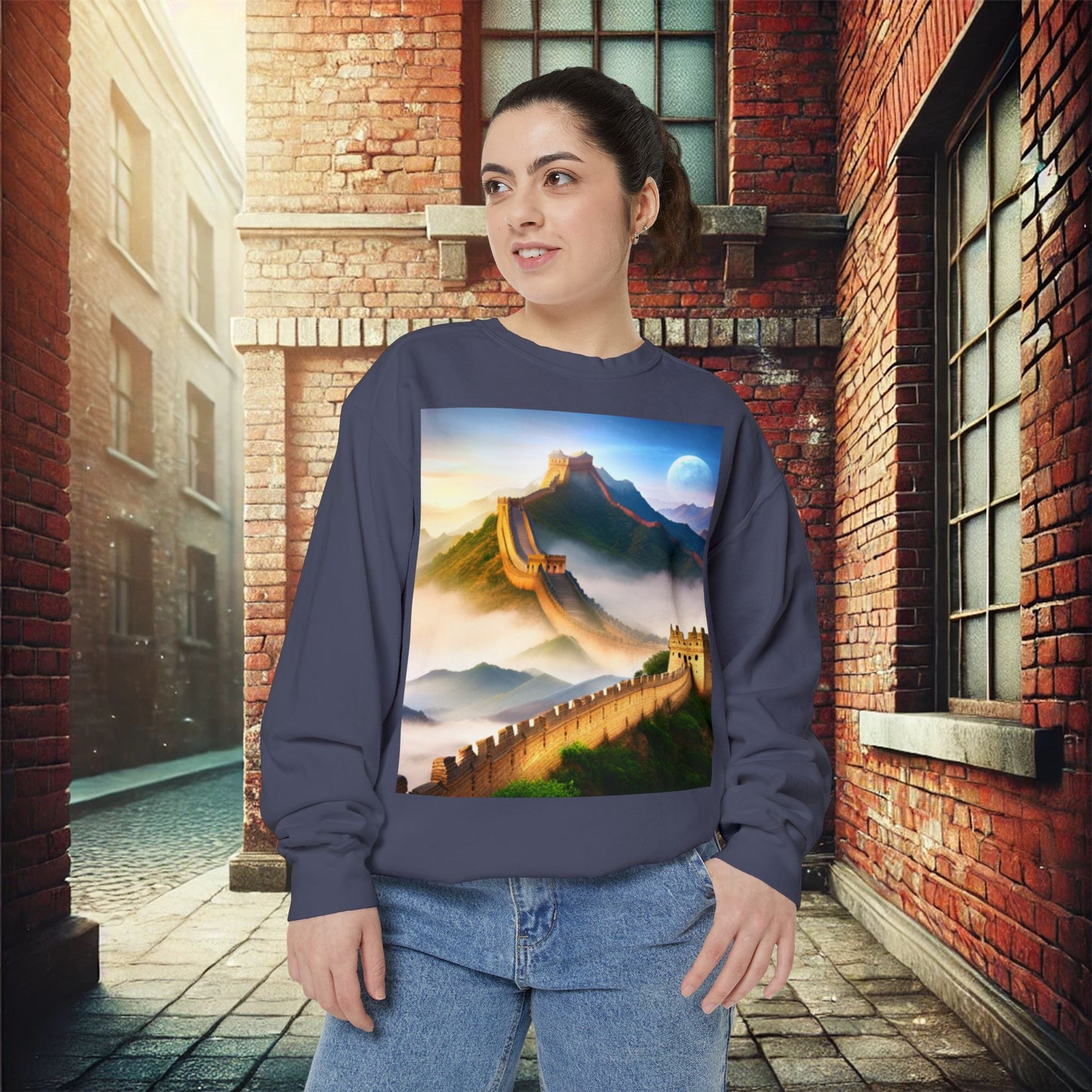 "Majestic Walls of History" Unisex Garment-Dyed Sweatshirt – Premium Comfort & Style