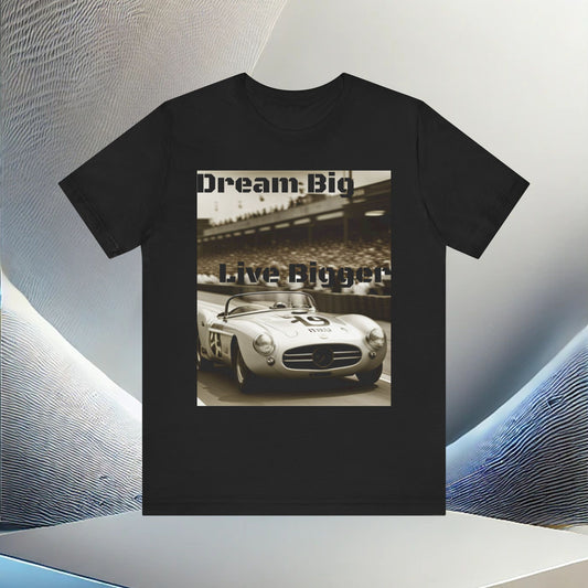 "Dream Big, Live Bigger" Vintage Racing Unisex Jersey Short Sleeve T-Shirt