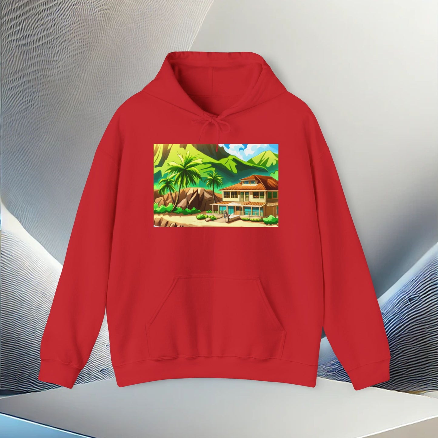 Tropical Paradise Unisex Heavy Blend Hoodie – Perfect for Cold Days