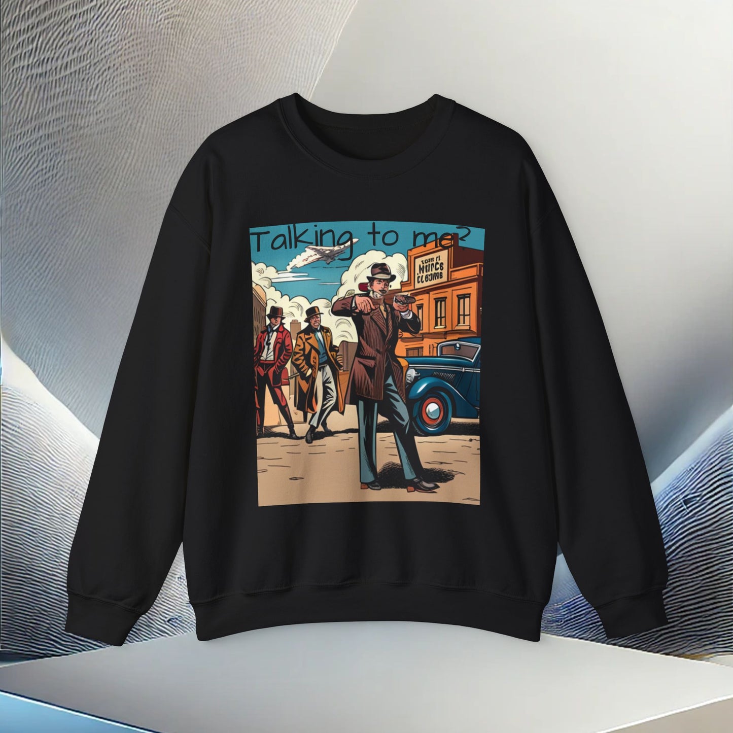 "Vintage Gangster Vibes" Unisex Heavy Blend Crewneck Sweatshirt – Cozy Comfort for Colder Months