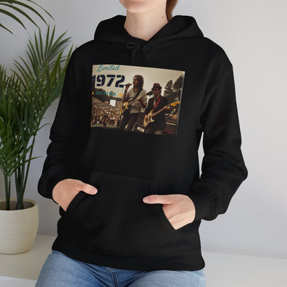 "Vintage 1972 Live" Retro Concert Unisex Heavy Blend Hoodie – Perfect for Cold Days