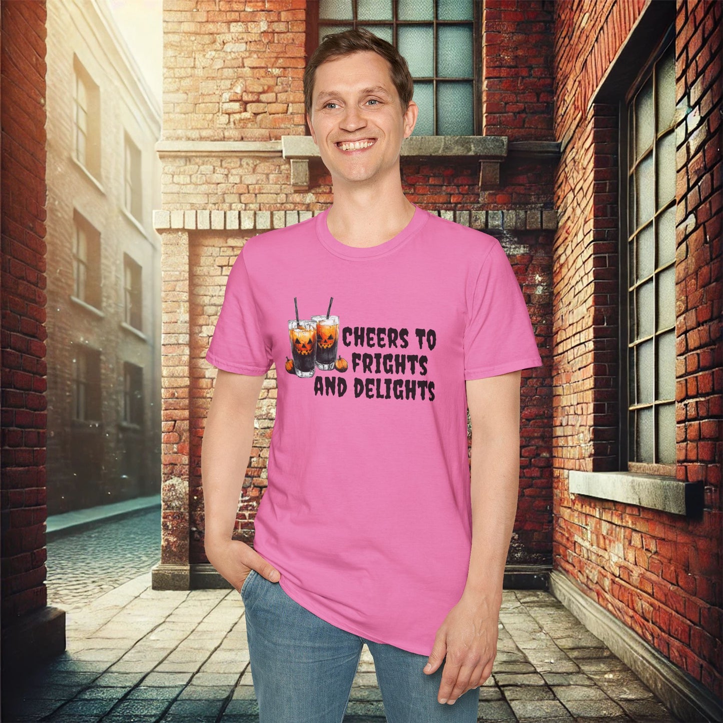 Cheers to Frights and Delights Halloween Unisex T-Shirt