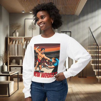 "Now What?" Wrestling Champion Crewneck Sweatshirt – Ultimate Softness & Sustainable Style