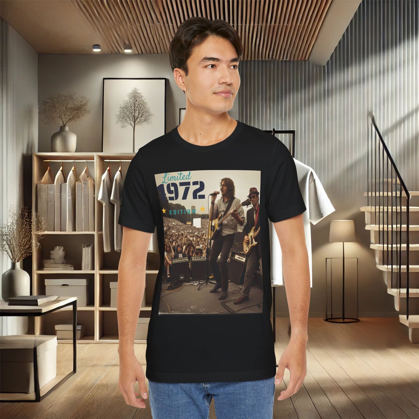 1972 Edición Limitada Rock Band Camiseta de manga corta Unisex Jersey 