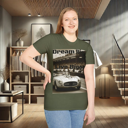 "Dream Big, Live Bigger" Vintage Racing Unisex Soft-Style T-Shirt