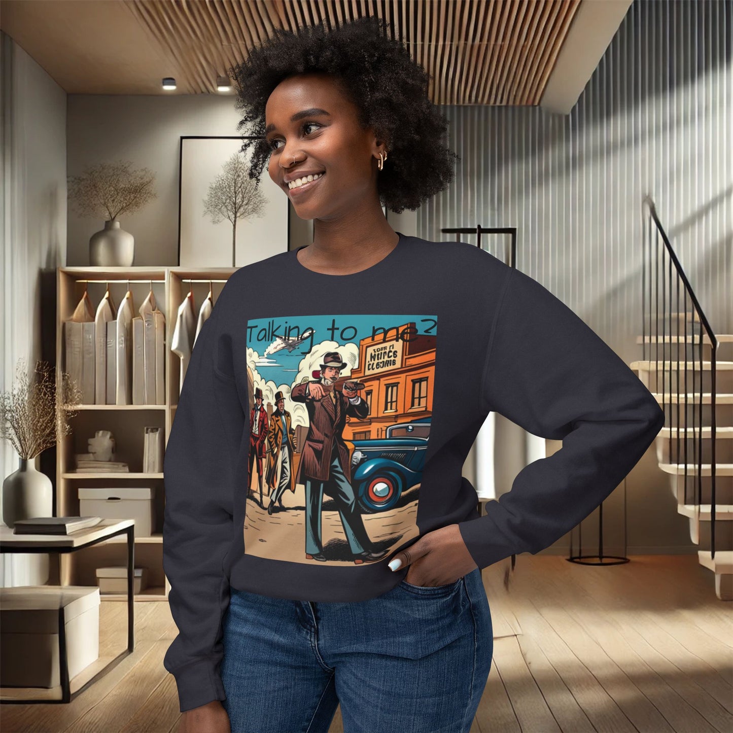 "Vintage Gangster Vibes" Crewneck Sweatshirt – Ultimate Softness & Sustainable Style