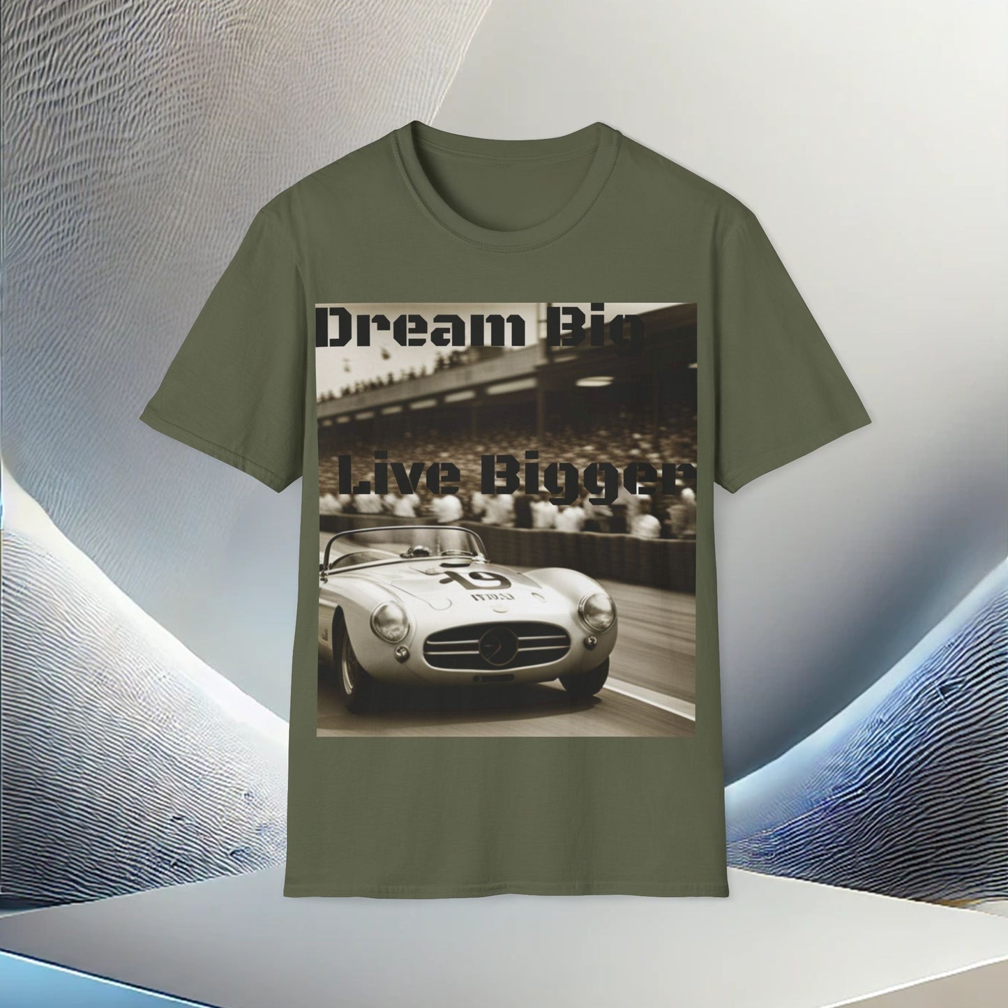 "Dream Big, Live Bigger" Vintage Racing Unisex Soft-Style T-Shirt