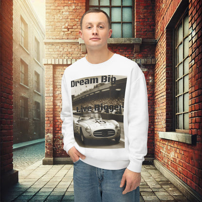 "Dream Big, Live Bigger" Vintage Racing Crewneck Sweatshirt – Ultimate Softness & Sustainable Style